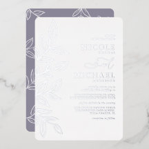Elegante weiche Violette Minimal Silberleaf Hochze