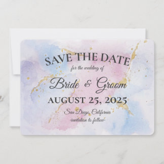Elegante weiche Wasserfarbenkarte Save the Date Einladung