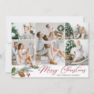 Elegante Weihnachten 5 Foto Collage Moderne Gruß