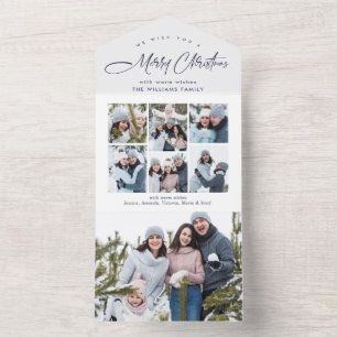 Elegante Weihnachten 7 Foto Grußkarte All In One Einladung