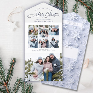 Elegante Weihnachten 7 Foto Grußkarte All In One Einladung