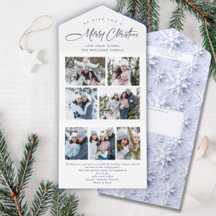 Elegante Weihnachten 7 Foto Grußkarte All In One Einladung