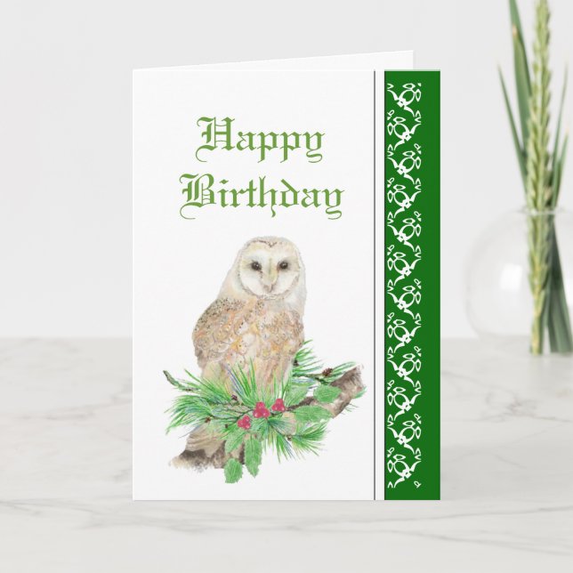 Elegante Weihnachten, Barnschale, Vogel Karte (Vorderseite)