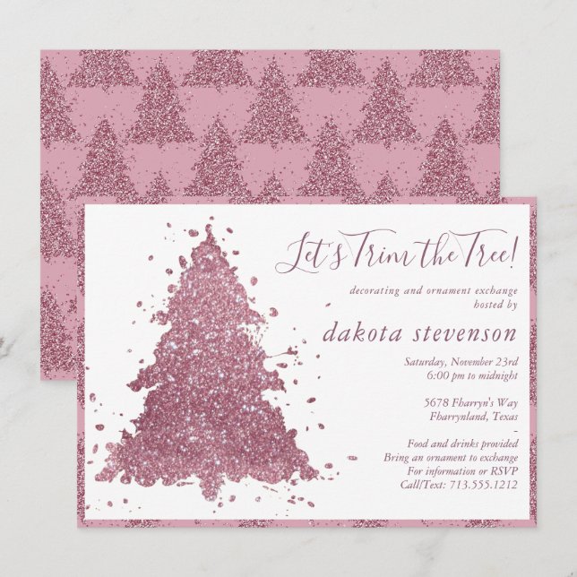 Elegante Weihnachten | Dusty Mauve Pink Tremming T (Vorne/Hinten)