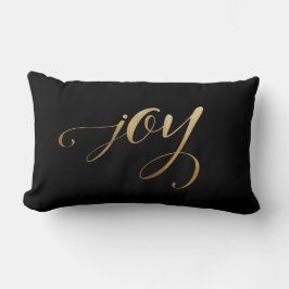 Elegante Weihnachten Gold Black Simple Holiday Joy Lendenkissen