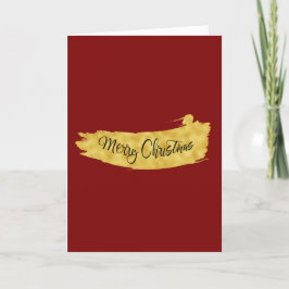 Elegante Weihnachten Gold & Red Foto Card