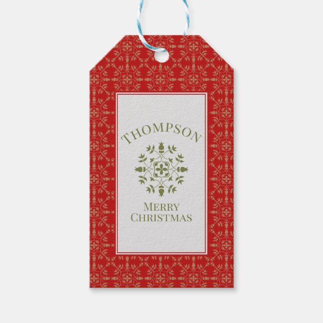 Elegante Weihnachten Moderne Snowflake Urlaubsmust Geschenkanhänger (Vorderseite)