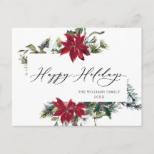 Elegante Weihnachten Poinsettia Holiday Gruß