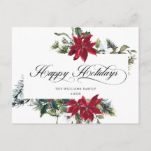 Elegante Weihnachten Poinsettia Holiday Gruß