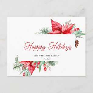 Elegante Weihnachten Poinsettia Holiday Gruß Postkarte