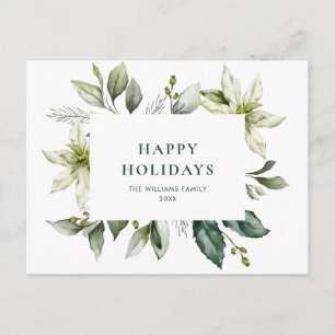 Elegante Weihnachten Poinsettia Holiday Gruß Postkarte