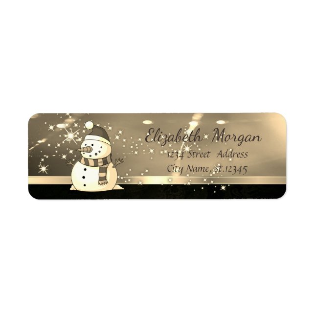 Elegante Weihnachten, Schneemann, Imitate Gold (Vorne)