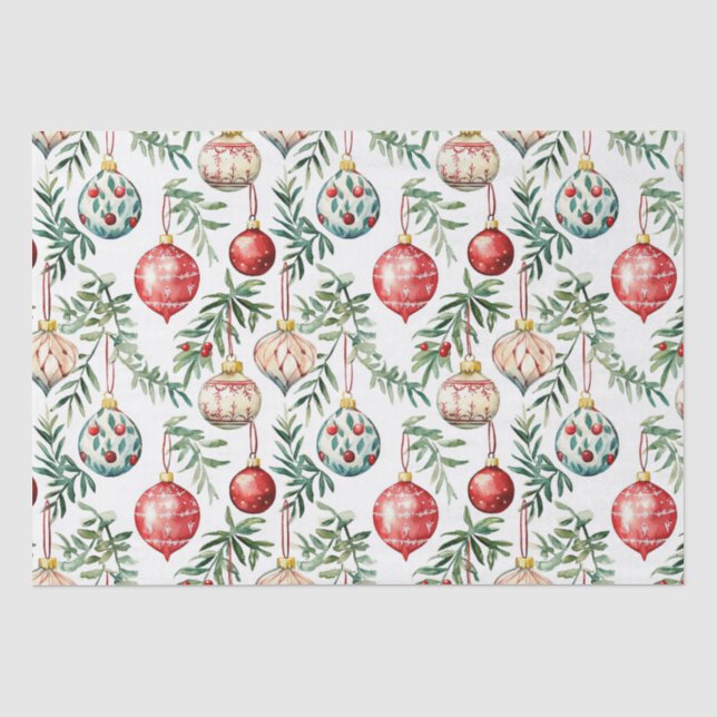 Elegante Weihnachten - Vintage Ornamente Seidenpapier (Vorderseite)