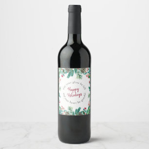 Elegante Weihnachten Weinetikett