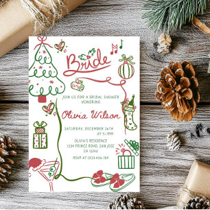 Elegante Weihnachts-Brautparty Einladung