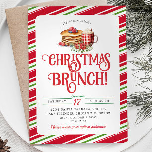 Elegante Weihnachts-Brunch Holiday Pancake Hot Coc Einladung