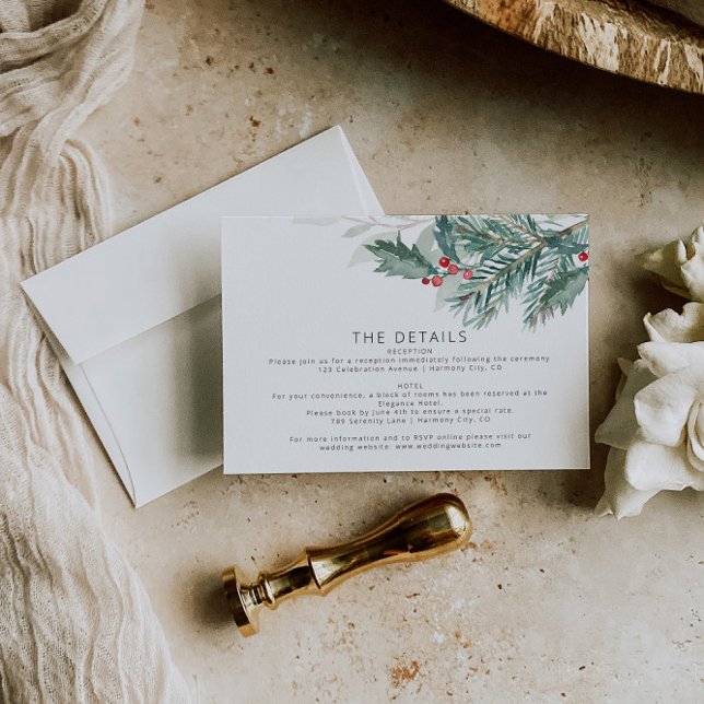 Elegante Weihnachts-Details-Karte RSVP Karte (Von Creator hochgeladen)