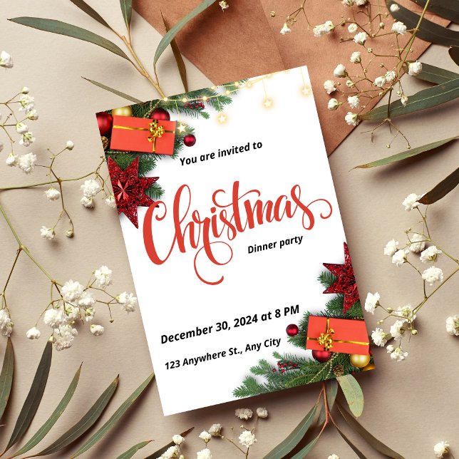 Elegante Weihnachts-Dinner Party Einladung (Von Creator hochgeladen)