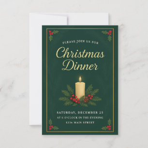 Elegante Weihnachts-Einladung zum Dinner Einladung