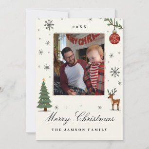 Elegante Weihnachts-Familienfoto-Karte Einladung