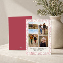 Elegante Weihnachts-Foto-Collage mit rotem Laub