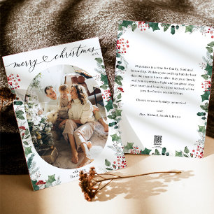 Elegante Weihnachts-Fotokarte mit Botschaft Feiertagskarte