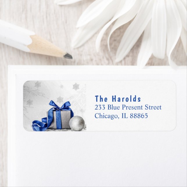 Elegante Weihnachts-Geschenkboxen mit Blue Ribbon (Insitu)