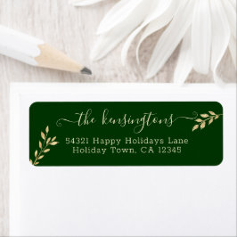 Elegante Weihnachts-Gold-Blätter auf Forest Green 
