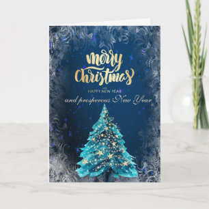 Elegante Weihnachts-Gold Tree Stars Corporate Feiertagskarte