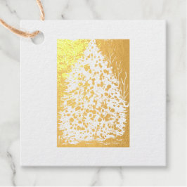 Elegante Weihnachts-Goldbaumkarte Geschenkanhänger
