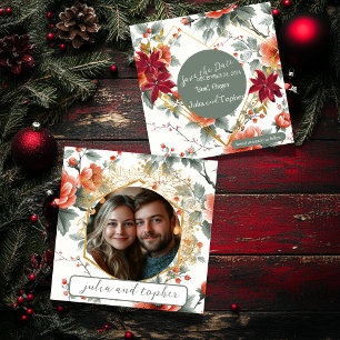 Elegante Weihnachts-Hochzeit mit romantischer Foto Save The Date