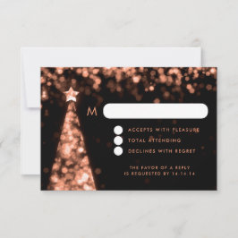 Elegante Weihnachts-Hochzeit RSVP Rose Gold