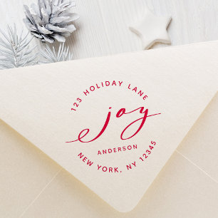 Elegante Weihnachts-Joy-Holiday-Rücksendeadresse Permastempel