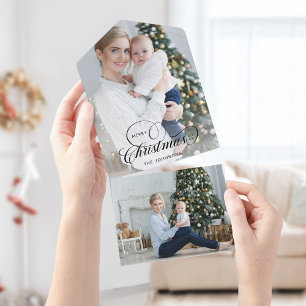 Elegante Weihnachts-Kalligrafie 1-Foto All In One Einladung