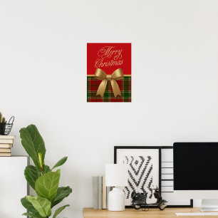 Elegante Weihnachts-Kariert-Kollektion mit goldene Poster