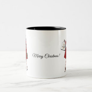 Elegante Weihnachts-Mode-Illustration-Tasse Zweifarbige Tasse