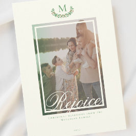 Elegante Weihnachts-Monogramm-Foto-Weihnachtskarte Feiertagskarte