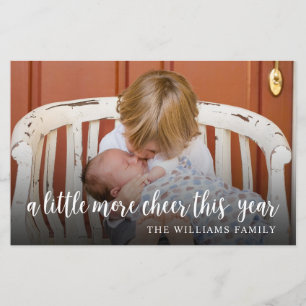 Elegante Weihnachts New Baby Foto Holiday Card
