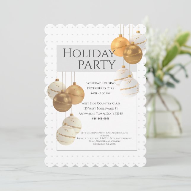 Elegante Weihnachts-Party Einladung (Stehend Vorderseite)