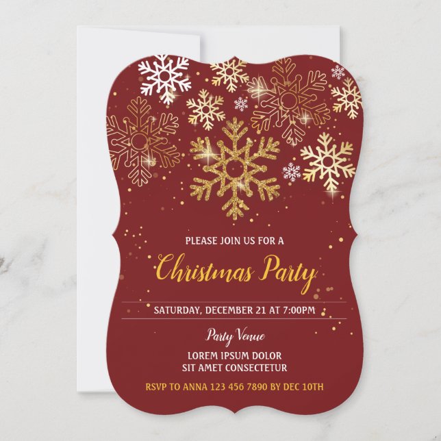 Elegante Weihnachts-Party Einladungen (Vorderseite)