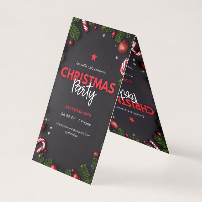 "Elegante Weihnachts-Party Einladungen & Urlaub De (Rückseite)