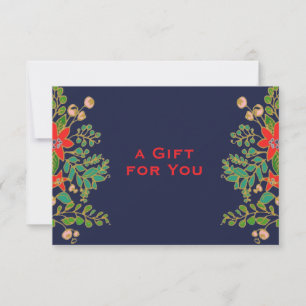 Elegante Weihnachts-Poinsettien-Geschenkgutschein Einladung