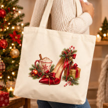 Elegante Weihnachts-Rot-Hochhack-Tasche – Festlich