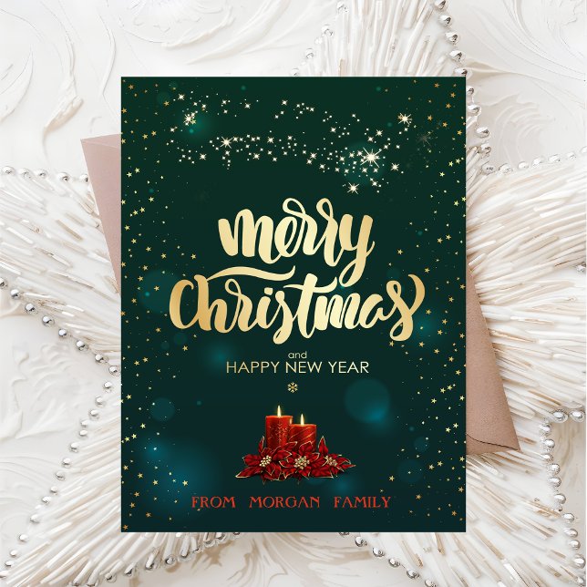 Elegante Weihnachts-Rote Kerzen Feiertagskarte (Von Creator hochgeladen)