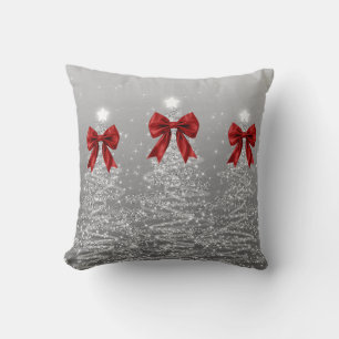 Elegante Weihnachts-Sparkling-Bäume Silber mit fal Kissen