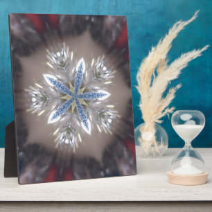 Elegante Weihnachts-Star Shiny Blue White Fotoplatte
