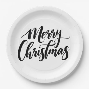 Elegante Weihnachts-Text-Papierplatten Pappteller