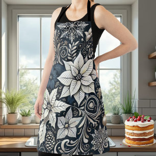 Elegante Weihnachts-Themed Poinsettia Schürze