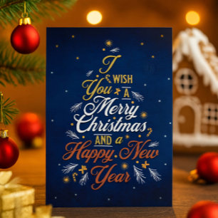 Elegante Weihnachts- und Glückwunschkarte für das