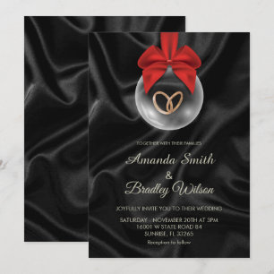Elegante Weihnachts-Weihnachtsbaum-Wedding-Ornamen Einladung